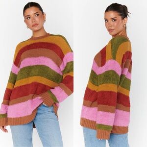 Show Me Your Mumu Chilly Sweater in Hutch Multi Stripe Knit